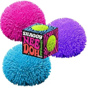Premium NeeDoh Shaggy Ball – Neon Squishy – 3 Pack