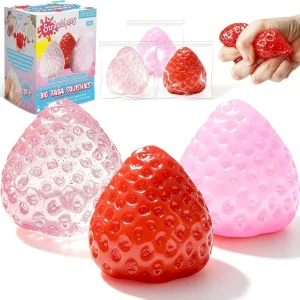 Premium 3Pcs Big Taba Squishies Strawberry. Cute Strawberry Squeeze Toys. Upgrade Fruit Squishies. Kawaii Sticky Stress Toy. Clear Fidget Toys. Valentines Gift for Kids. Teen Boys Girls Birthday Gift Ideas : Toys & Games
