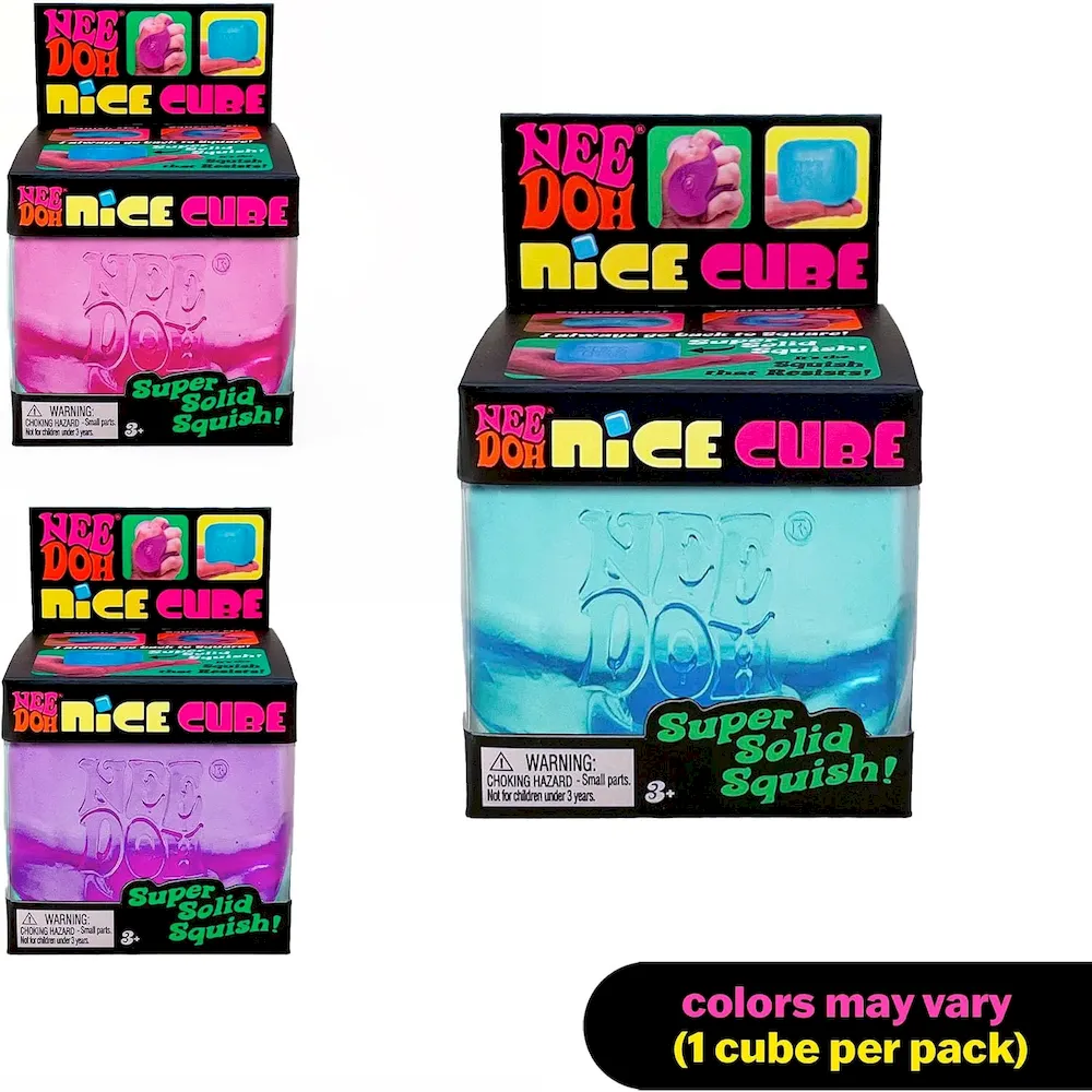 Premium Schylling Needoh Nice Cube – Sensory Squeeze Toy with Super Solid Squish – 2.25 Cube – Colors May Vary (Pack of 1) – Bilingual Packaging : Toys & Games - Image 2