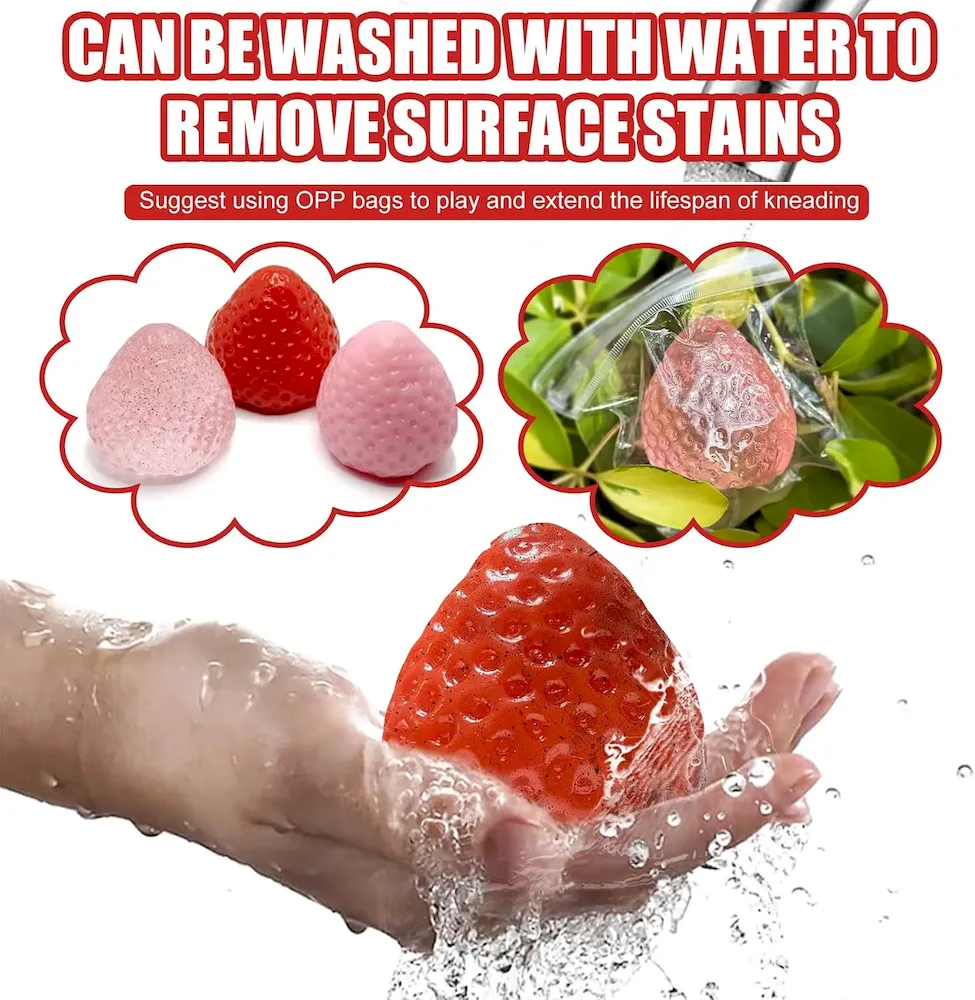 Premium 3Pcs Big Taba Squishies Strawberry. Cute Strawberry Squeeze Toys. Upgrade Fruit Squishies. Kawaii Sticky Stress Toy. Clear Fidget Toys. Valentines Gift for Kids. Teen Boys Girls Birthday Gift Ideas : Toys & Games - Image 6