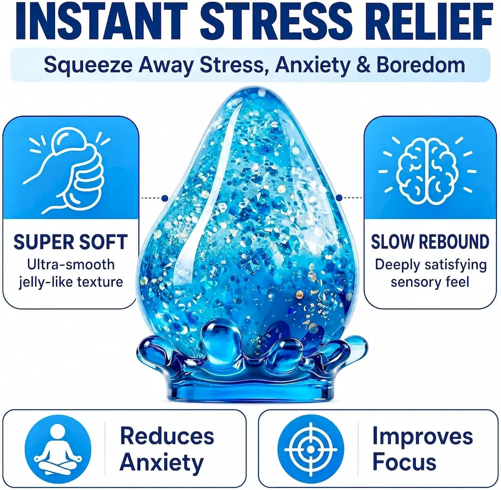 Premium Squishy Stress Ball. Soft Squeeze Fidget Toy for Kids & Adults. Sensory Anxiety Relief Toy. Stretchy Durable Hand Toy for Relaxation. Party Favors & Everyday Play : Toys & Games - Image 3