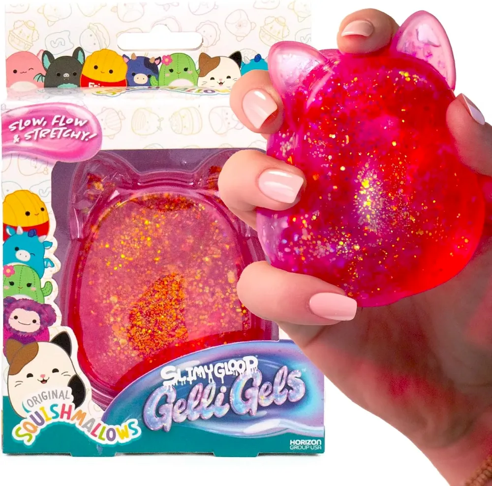Premium Original Squishmallows SLIMYGLOOP Pink Gelli Gels. Slow Rising Sensory Squeeze Toy with Glitter. Gel Filled Fidget Toys : Toys & Games
