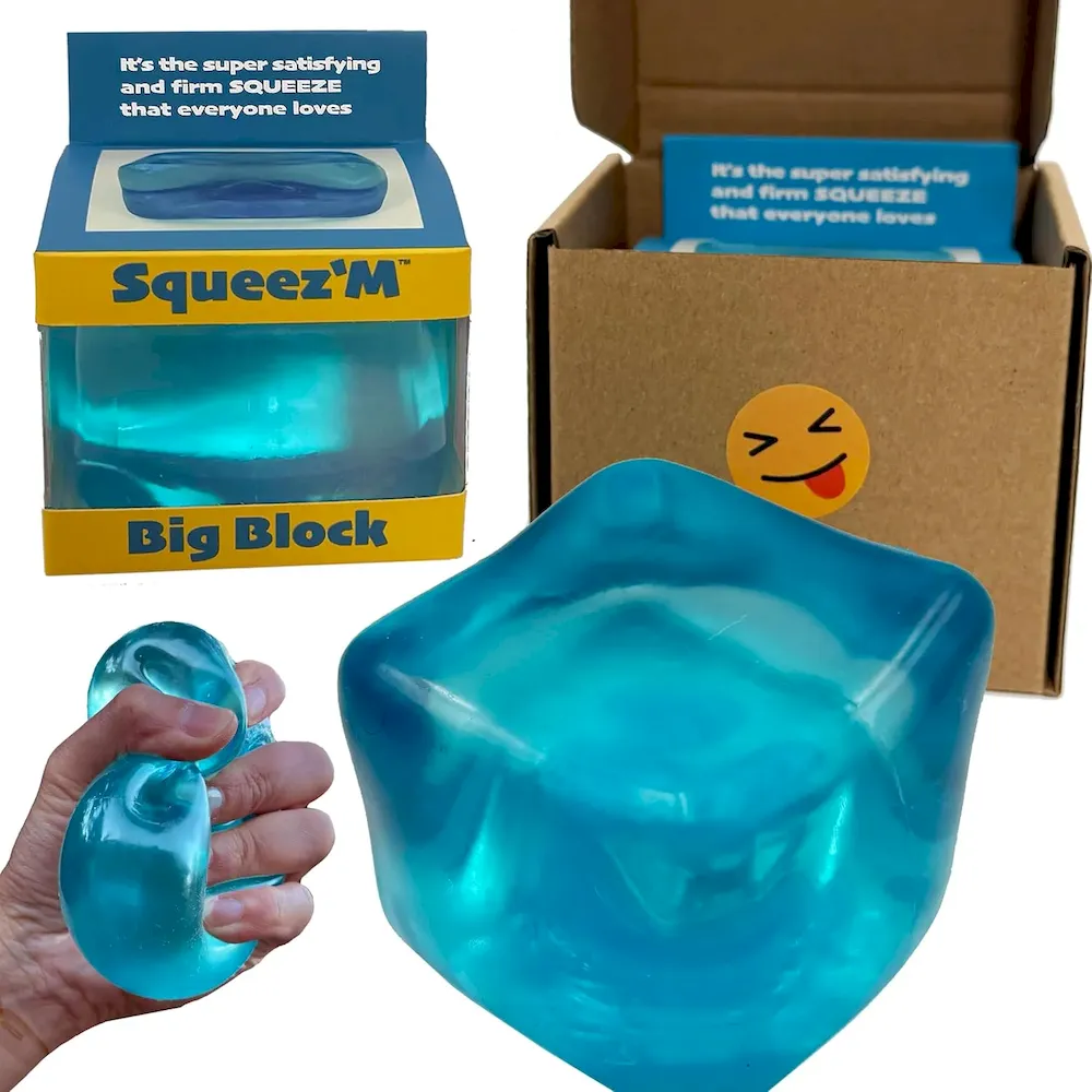 Premium Original Big Block Squeez’M Cube C 35% Larger Than The Standard Squishy Cube. Sensory Fidget Toy for Kids & Adults. Stress Relief. Focus & Play C Durable. Gift-Ready C ASTM Certified 3+ : Toys & Games