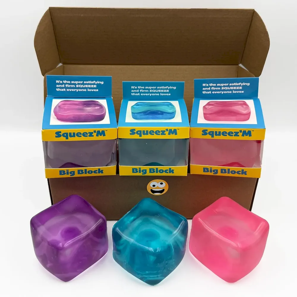 Premium Original Big Block Squeez’M Cube C 35% Larger Than The Standard Squishy Cube. Sensory Fidget Toy for Kids & Adults. Stress Relief. Focus & Play C Durable. Gift-Ready C ASTM Certified 3+ : Toys & Games