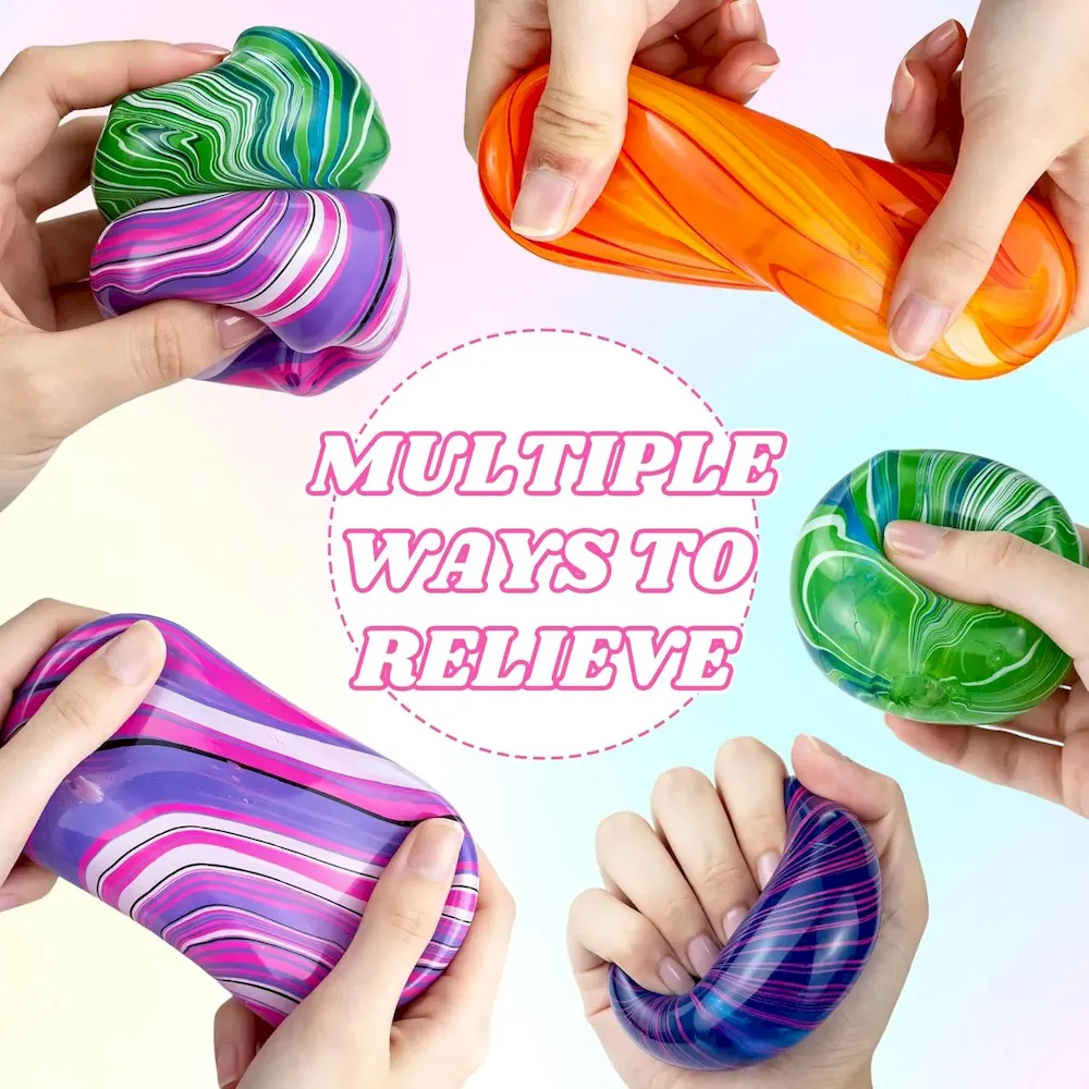 Premium Fidget Toys. Stress Cube.1.97 inch Swirl Stress Cube Squishy Toys. Swirl Cubes Squishies for for Anxiety Stress Relief & Easter Basket Suffers Classroom Prizes (Orange) : Toys & Games - Image 3