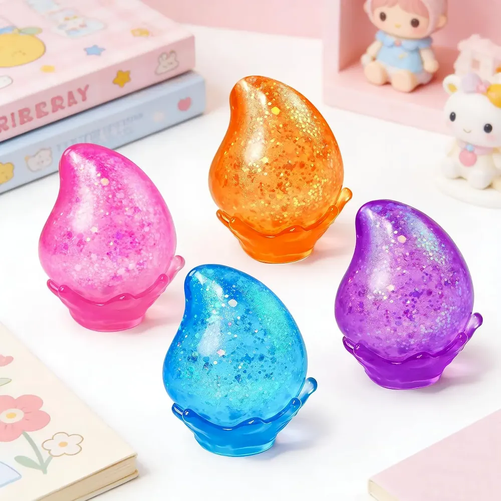 Premium MSYTIFOG 2 Pcs Stress Balls. Water Drop Squishies Squeeze Toys. Stress Relief Fidget Sensory Toy for Kids with Autism. Nice Stress Cube-Drop Gifts for Anxiety Relief Office Easter Birthday (Blue&Pink) : Toys & Games - Image 5