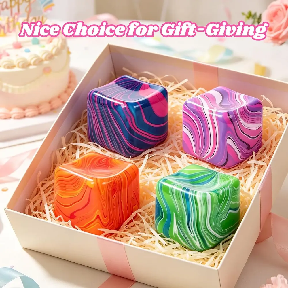 Premium Fidget Toys. Stress Cube.1.97 inch Swirl Stress Cube Squishy Toys. Swirl Cubes Squishies for for Anxiety Stress Relief & Easter Basket Suffers Classroom Prizes (Orange) : Toys & Games - Image 7