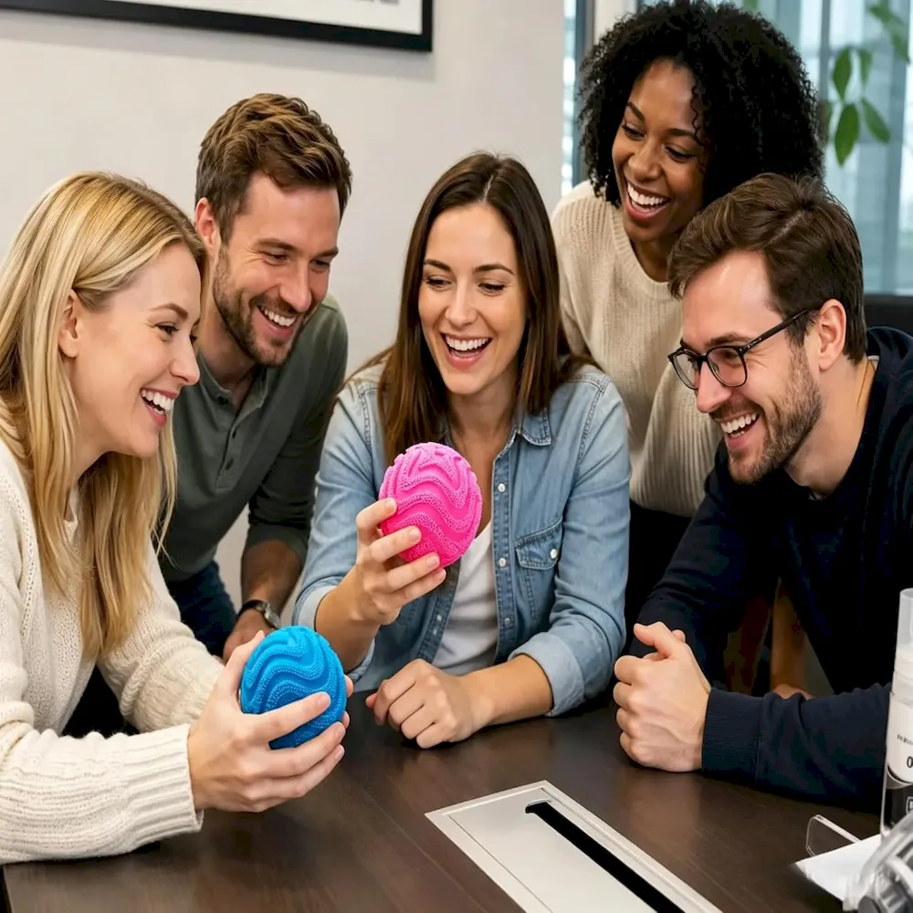Premium Fuzz Ball Squishy Stress Ball.Soft Fidget Squishy Fuzz Squeeze Ball for Adults.Anxiety Stress Relief Toys.Party Favors Gift for Adults (Pink Ball) : Toys & Games - Image 6