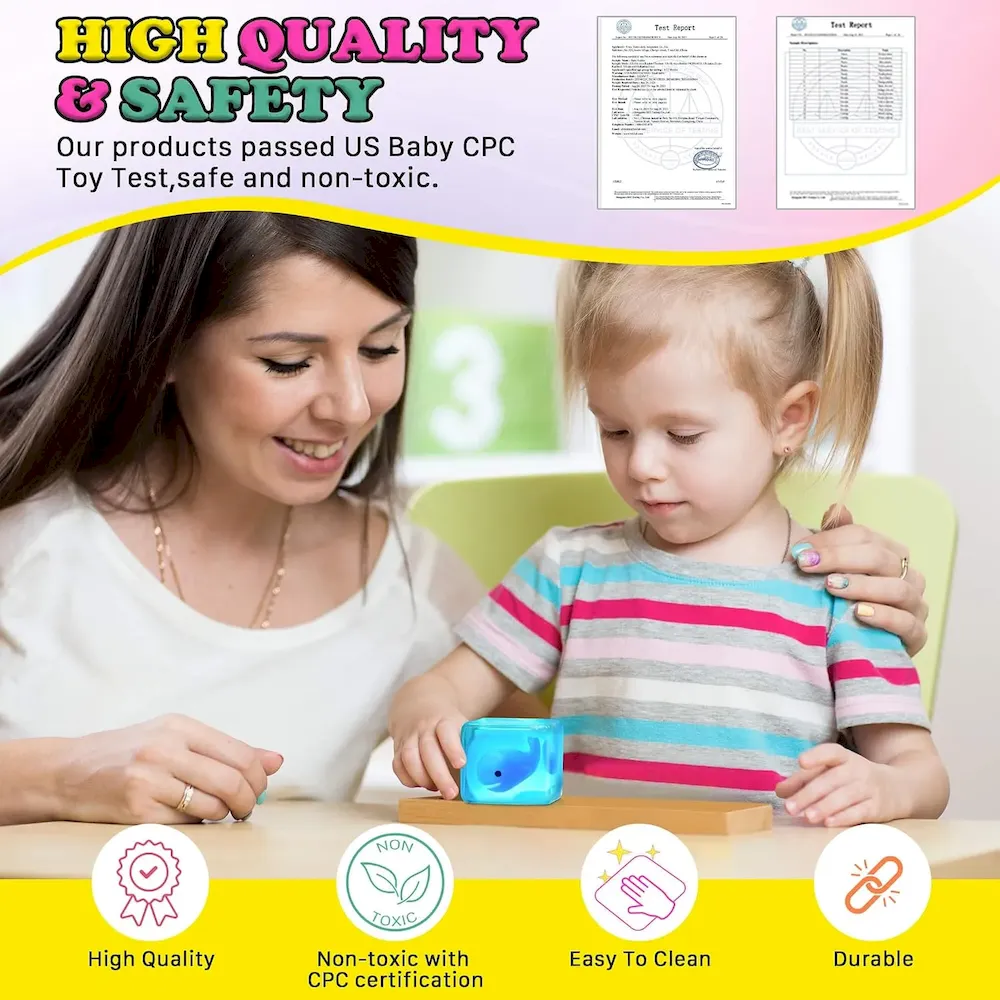 Premium Stress Cube Squishy Fidget Toys Kids Adults – Glow in The Dark Whale Squish Toy Sensory Toys for Kids with Autism Stress Balls for Kids Squeeze Toys for Anxiety Stress Relief Easter Basket Stuffers : Toys & Games - Image 6