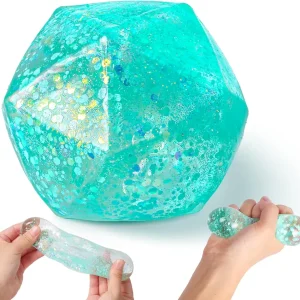 Premium Stress Cube Squishy Stress Balls for Adults and Kids. Ice Squishy Sugar Stress Ball Sensory Fidget Toys. Slow Rise Squeeze Cube for Anxiety Relief. Malt Sugar Stress Cube for Hand Exercise (Cyan) : Toys & Games