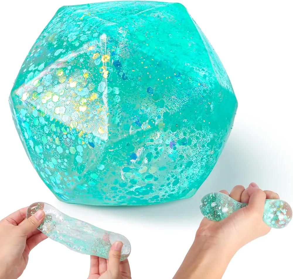 Premium Stress Cube Squishy Stress Balls for Adults and Kids. Ice Squishy Sugar Stress Ball Sensory Fidget Toys. Slow Rise Squeeze Cube for Anxiety Relief. Malt Sugar Stress Cube for Hand Exercise (Cyan) : Toys & Games