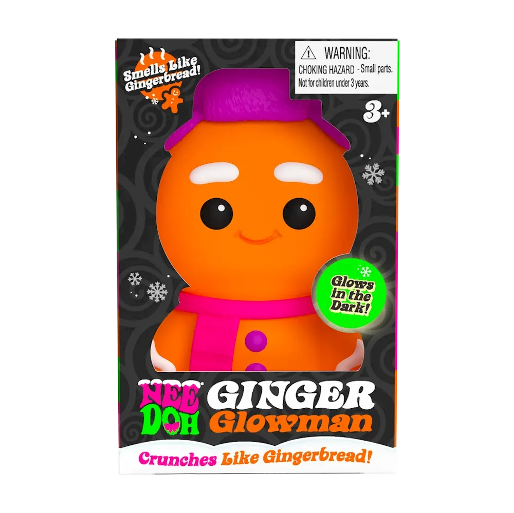Premium Schylling NeeDoh Ginger Glowman – Crunch-filled Sensory Toy