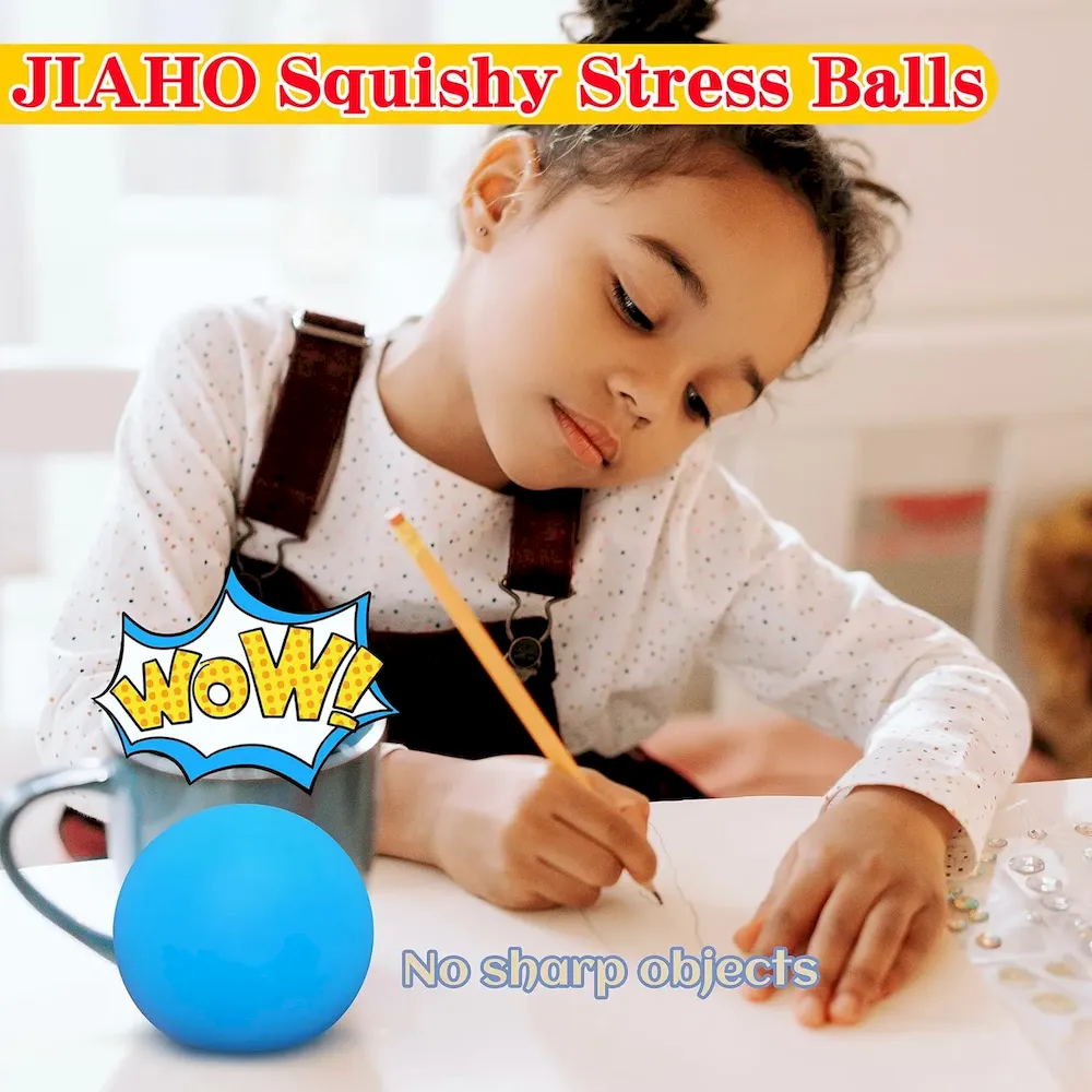 Premium Giant Squishy Stress Balls for Kids and Adults. 4-inch Jumbo Squeeze Balls. Stretchy Dough Stress Ball Squishy Toys for Kids Party Favors. Sensory Toys | Blue Color Changing Stress Relief Balls : Toys & Games - Image 6